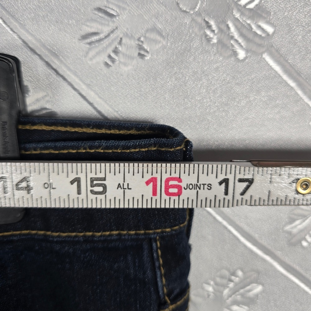 NWC‎ The Needlework by Sonny Chugani Jeans Women 34 Dark Blue Flare Leg Beaded - Picture 5 of 16
